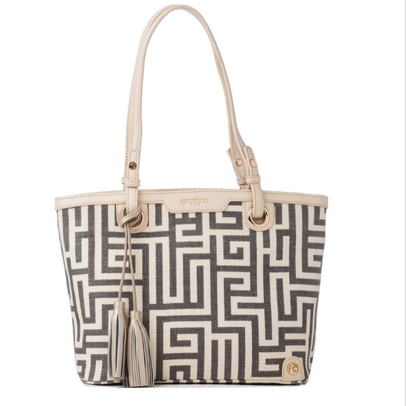NWOT Spartina 449 Greek Key Island Linen Tote